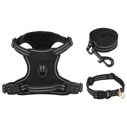 vidaXL Harnais pour chien avec laisse et collier réglables noir S