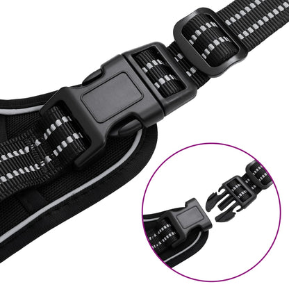 vidaXL Harnais pour chien avec laisse et collier réglables noir S