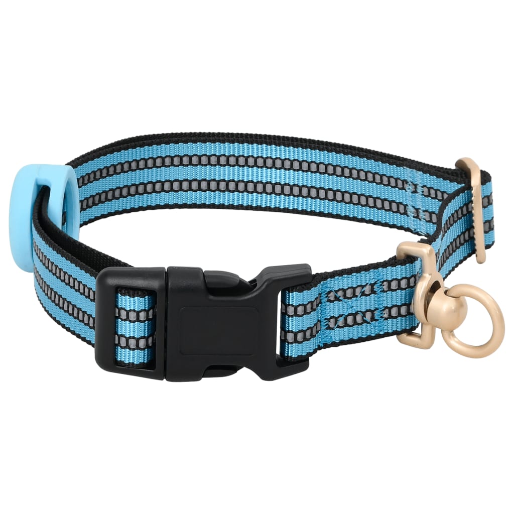 vidaXL Harnais pour chien avec laisse et collier réglables bleu M