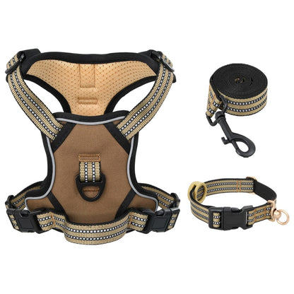 vidaXL Harnais pour chien avec laisse et collier réglables marron M