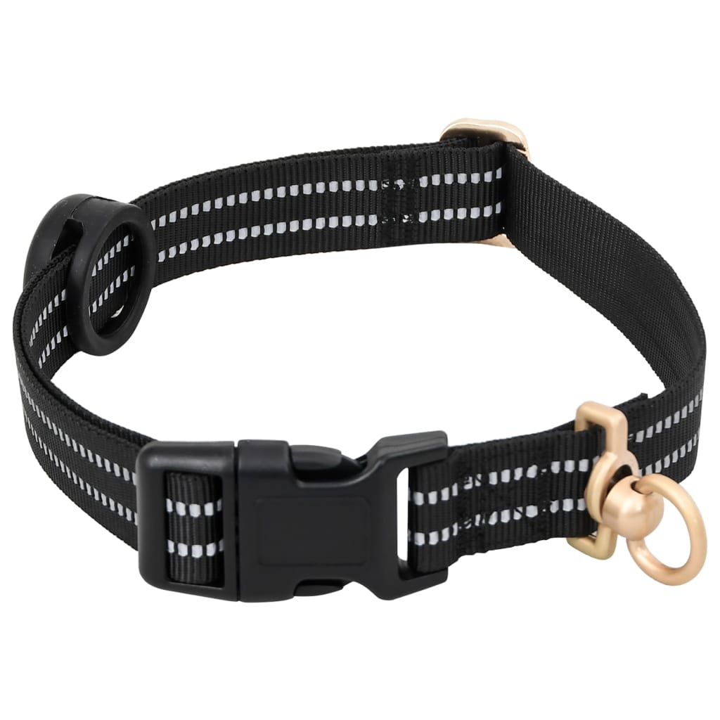 vidaXL Harnais pour chien avec laisse et collier réglables noir L