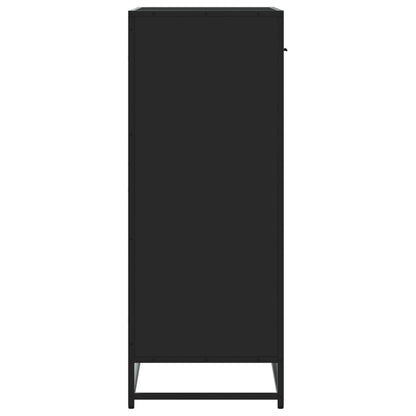 vidaXL Meuble à chaussures noir 75x38x97,5 cm bois d'ingénierie métal