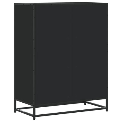 vidaXL Meuble à chaussures noir 75x38x97,5 cm bois d'ingénierie métal