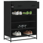 vidaXL Meuble à chaussures noir 75x38x97,5 cm bois d'ingénierie métal