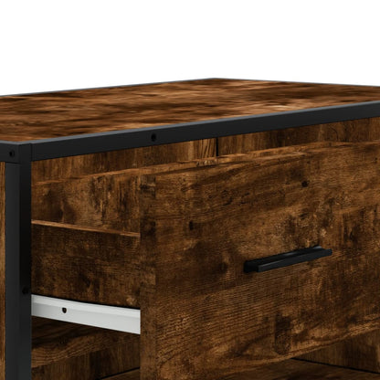 vidaXL Meuble à chaussures chêne fumé bois d'ingénierie et métal