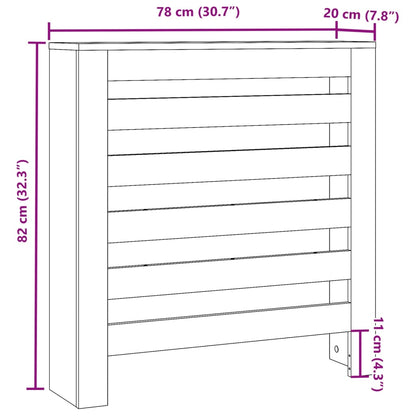 vidaXL Cache-radiateur blanc 78x20x82 cm bois d'ingénierie