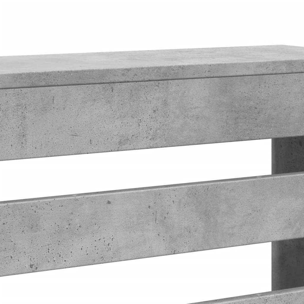 vidaXL Cache-radiateur gris béton 78x20x82 cm bois d'ingénierie