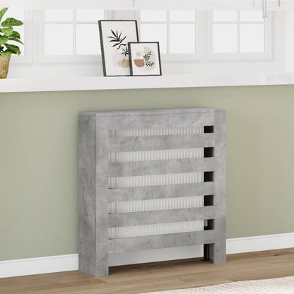 vidaXL Cache-radiateur gris béton 78x20x82 cm bois d'ingénierie