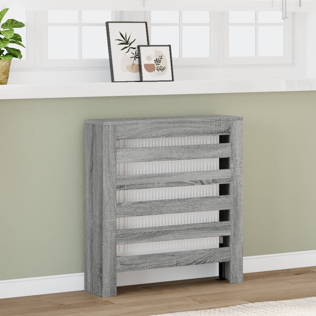 vidaXL Cache-radiateur sonoma gris 78x20x82 cm bois d'ingénierie