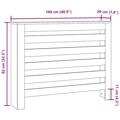 vidaXL Cache-radiateur sonoma gris 104x20x82 cm bois d'ingénierie