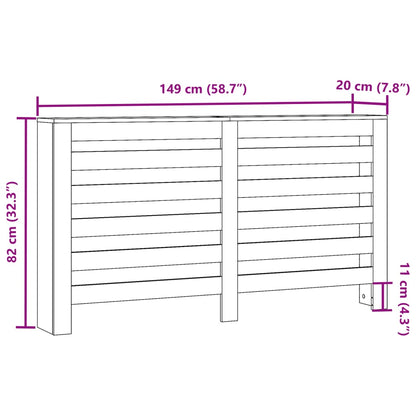 vidaXL Cache-radiateur sonoma gris 149x20x82 cm bois d'ingénierie