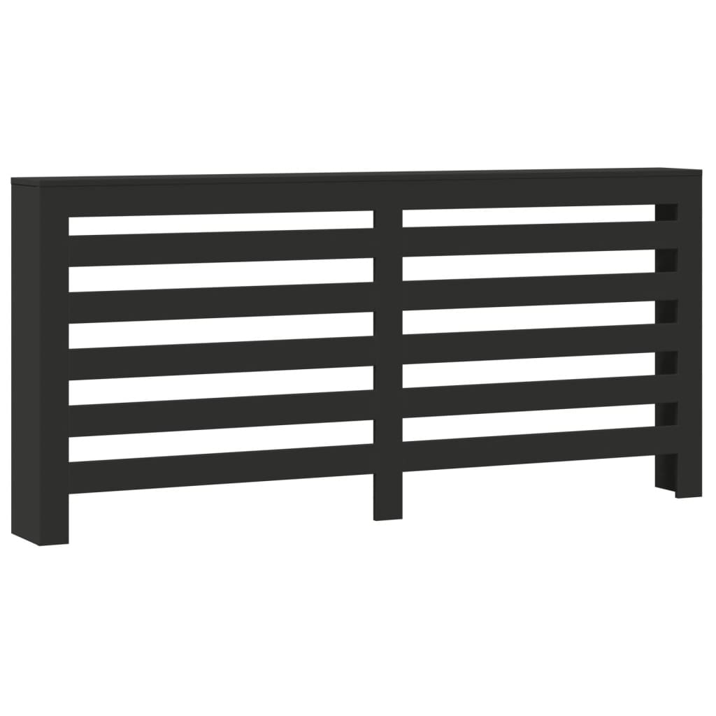 vidaXL Cache-radiateur noir 175x20x82 cm bois d'ingénierie