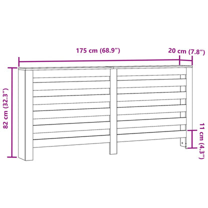 vidaXL Cache-radiateur gris béton 175x20x82 cm bois d'ingénierie