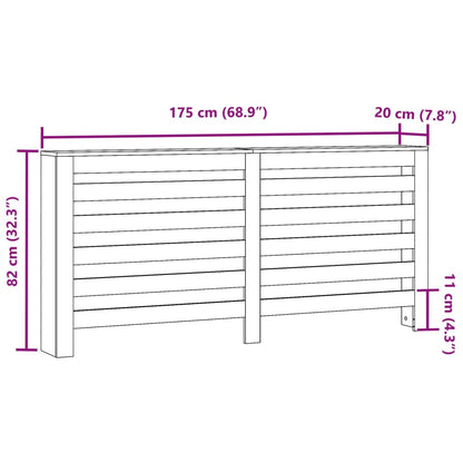 vidaXL Cache-radiateur chêne marron 175x20x82 cm bois d'ingénierie
