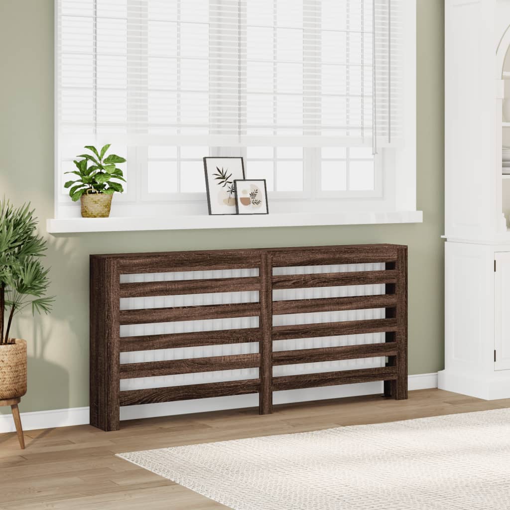 vidaXL Cache-radiateur chêne marron 175x20x82 cm bois d'ingénierie