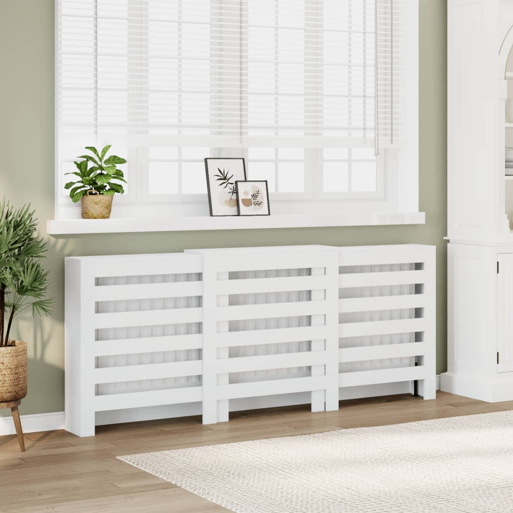 vidaXL Cache-radiateur blanc 205x21,5x83,5 cm bois d'ingénierie