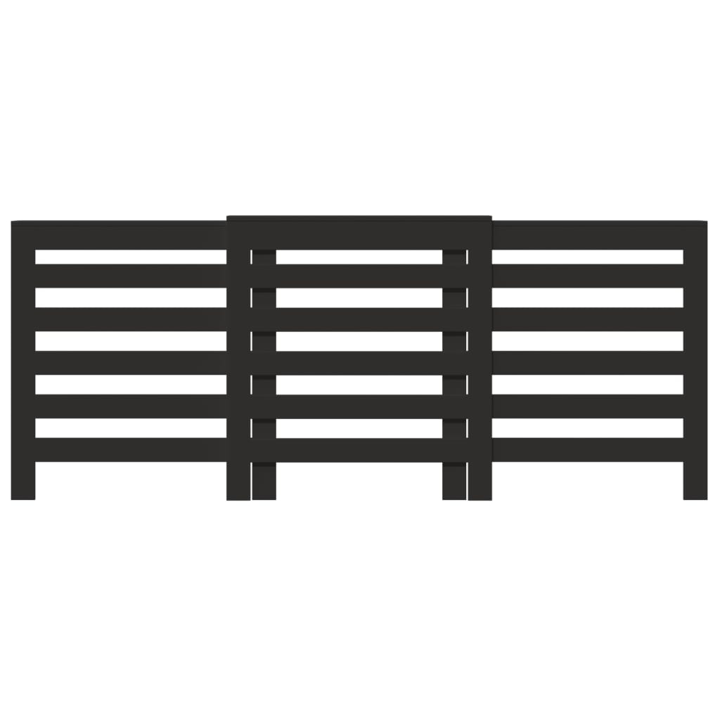 vidaXL Cache-radiateur noir 205x21,5x83,5 cm bois d'ingénierie