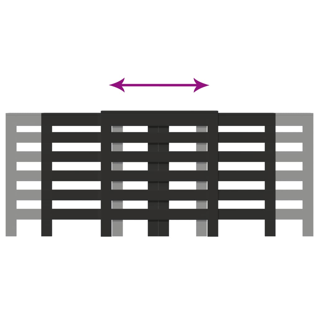 vidaXL Cache-radiateur noir 205x21,5x83,5 cm bois d'ingénierie