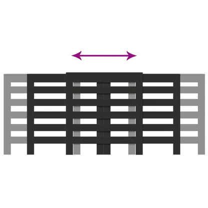 vidaXL Cache-radiateur noir 205x21,5x83,5 cm bois d'ingénierie