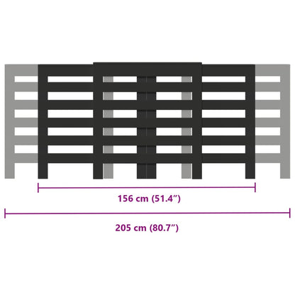 vidaXL Cache-radiateur noir 205x21,5x83,5 cm bois d'ingénierie