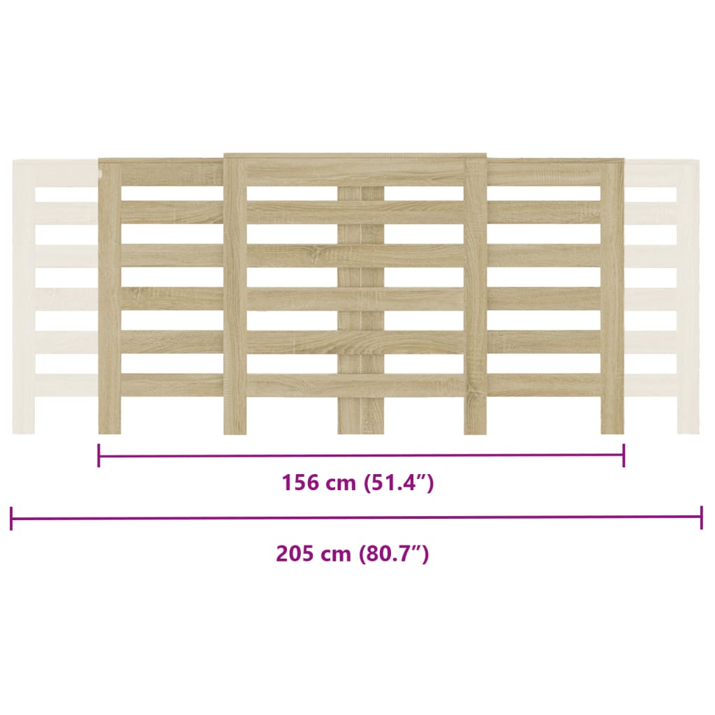 vidaXL Cache-radiateur chêne sonoma 205x21,5x83,5 cm bois d'ingénierie