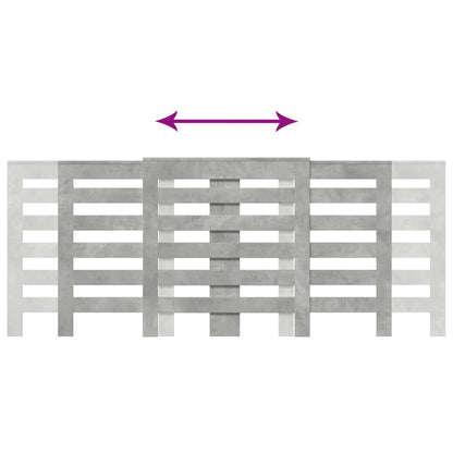 vidaXL Cache-radiateur gris béton 205x21,5x83,5 cm bois d'ingénierie