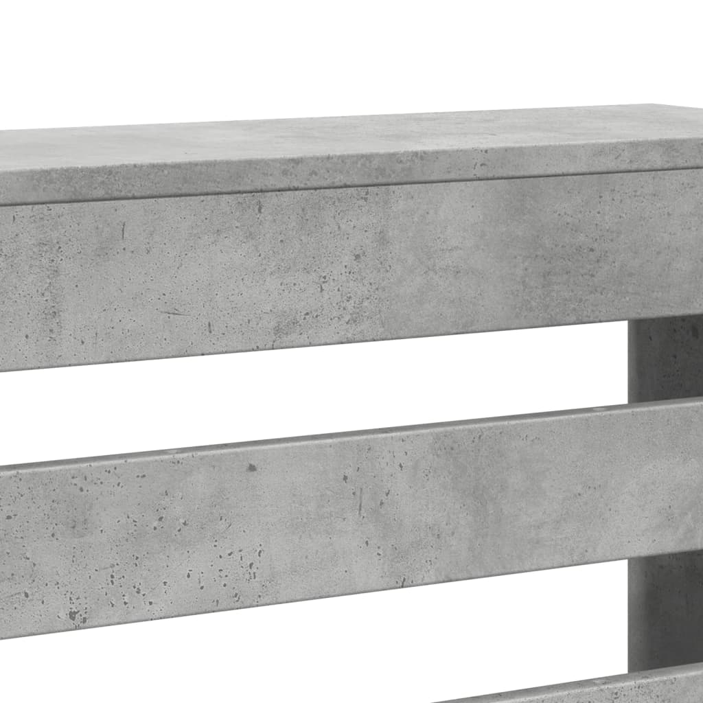 vidaXL Cache-radiateur gris béton 205x21,5x83,5 cm bois d'ingénierie