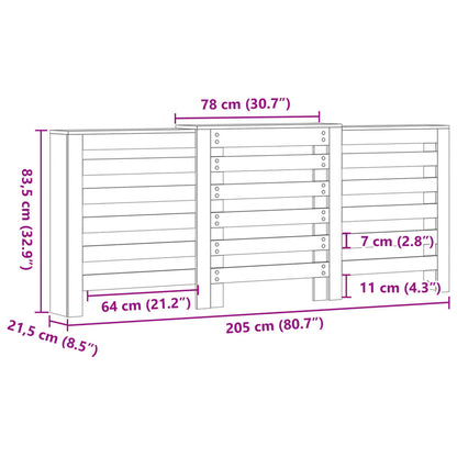 vidaXL Cache-radiateur gris béton 205x21,5x83,5 cm bois d'ingénierie