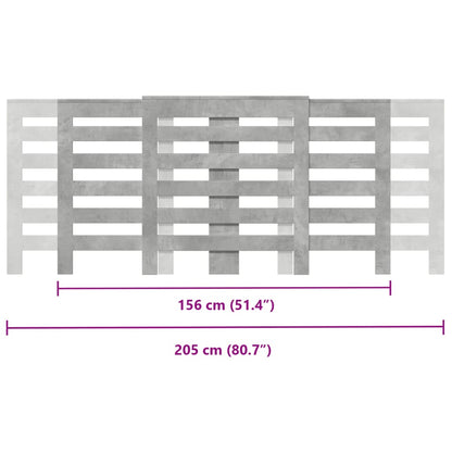 vidaXL Cache-radiateur gris béton 205x21,5x83,5 cm bois d'ingénierie