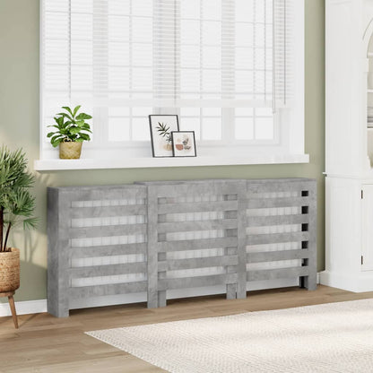 vidaXL Cache-radiateur gris béton 205x21,5x83,5 cm bois d'ingénierie