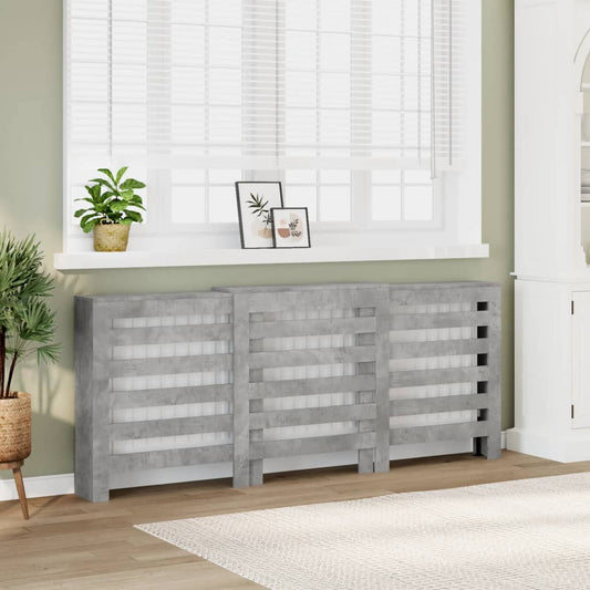 vidaXL Cache-radiateur gris béton 205x21,5x83,5 cm bois d'ingénierie