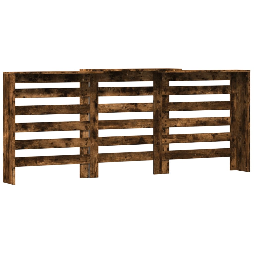 vidaXL Cache-radiateur chêne fumé 205x21,5x83,5 cm bois d'ingénierie