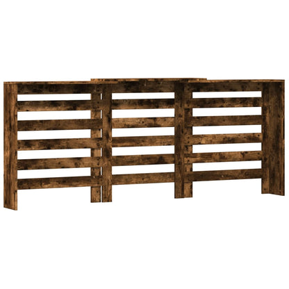 vidaXL Cache-radiateur chêne fumé 205x21,5x83,5 cm bois d'ingénierie