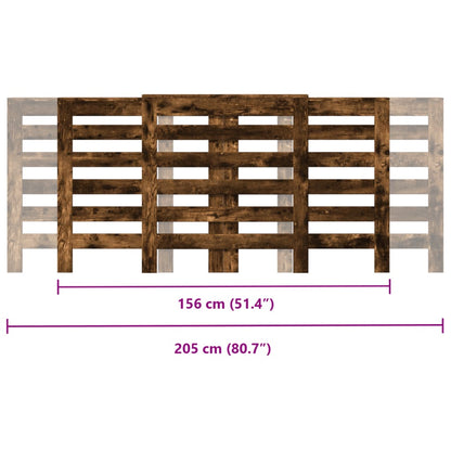 vidaXL Cache-radiateur chêne fumé 205x21,5x83,5 cm bois d'ingénierie