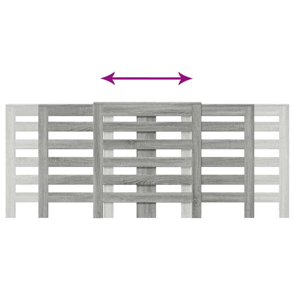 vidaXL Cache-radiateur sonoma gris 205x21,5x83,5 cm bois d'ingénierie