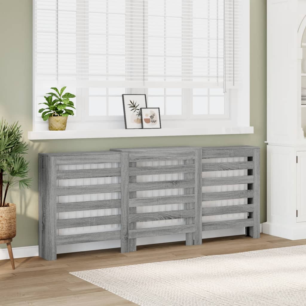 vidaXL Cache-radiateur sonoma gris 205x21,5x83,5 cm bois d'ingénierie