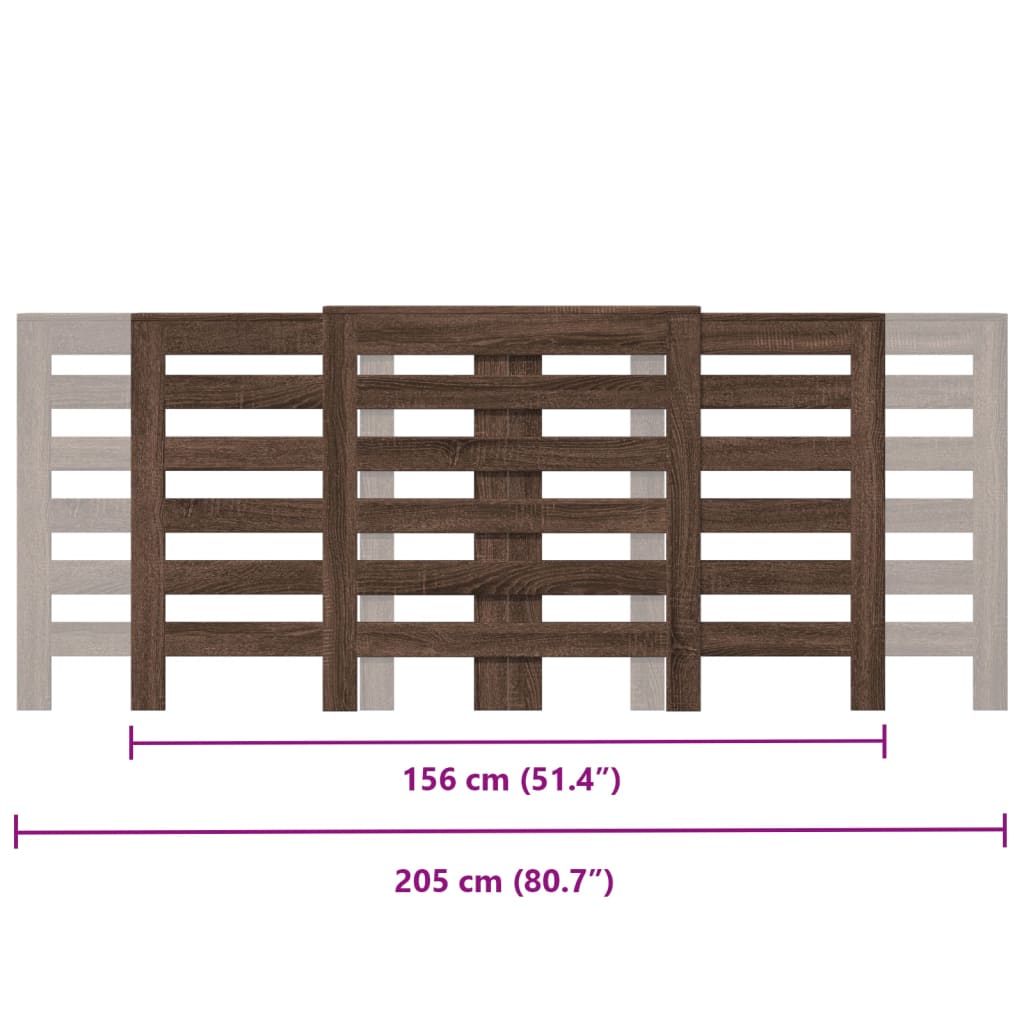 vidaXL Cache-radiateur chêne marron 205x21,5x83,5 cm bois d'ingénierie