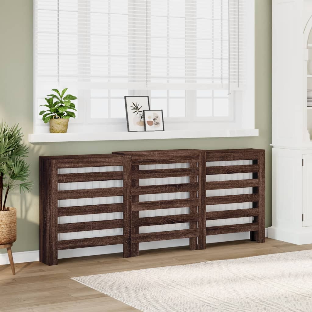 vidaXL Cache-radiateur chêne marron 205x21,5x83,5 cm bois d'ingénierie