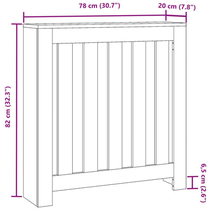 vidaXL Cache-radiateur chêne sonoma 78x20x82 cm bois d'ingénierie
