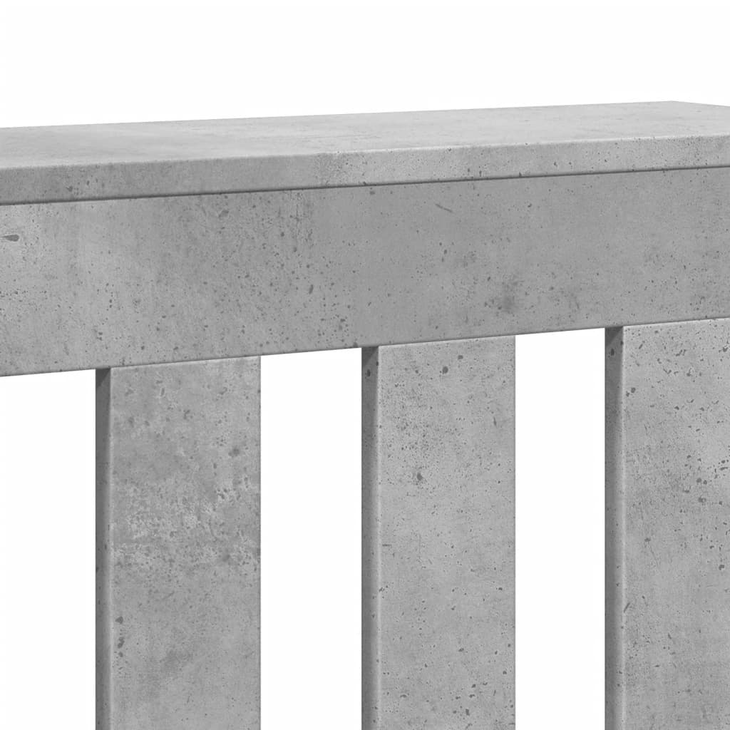 vidaXL Cache-radiateur gris béton 104x20x82 cm bois d'ingénierie