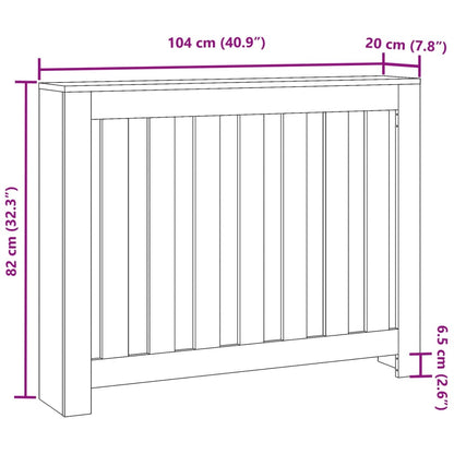 vidaXL Cache-radiateur sonoma gris 104x20x82 cm bois d'ingénierie