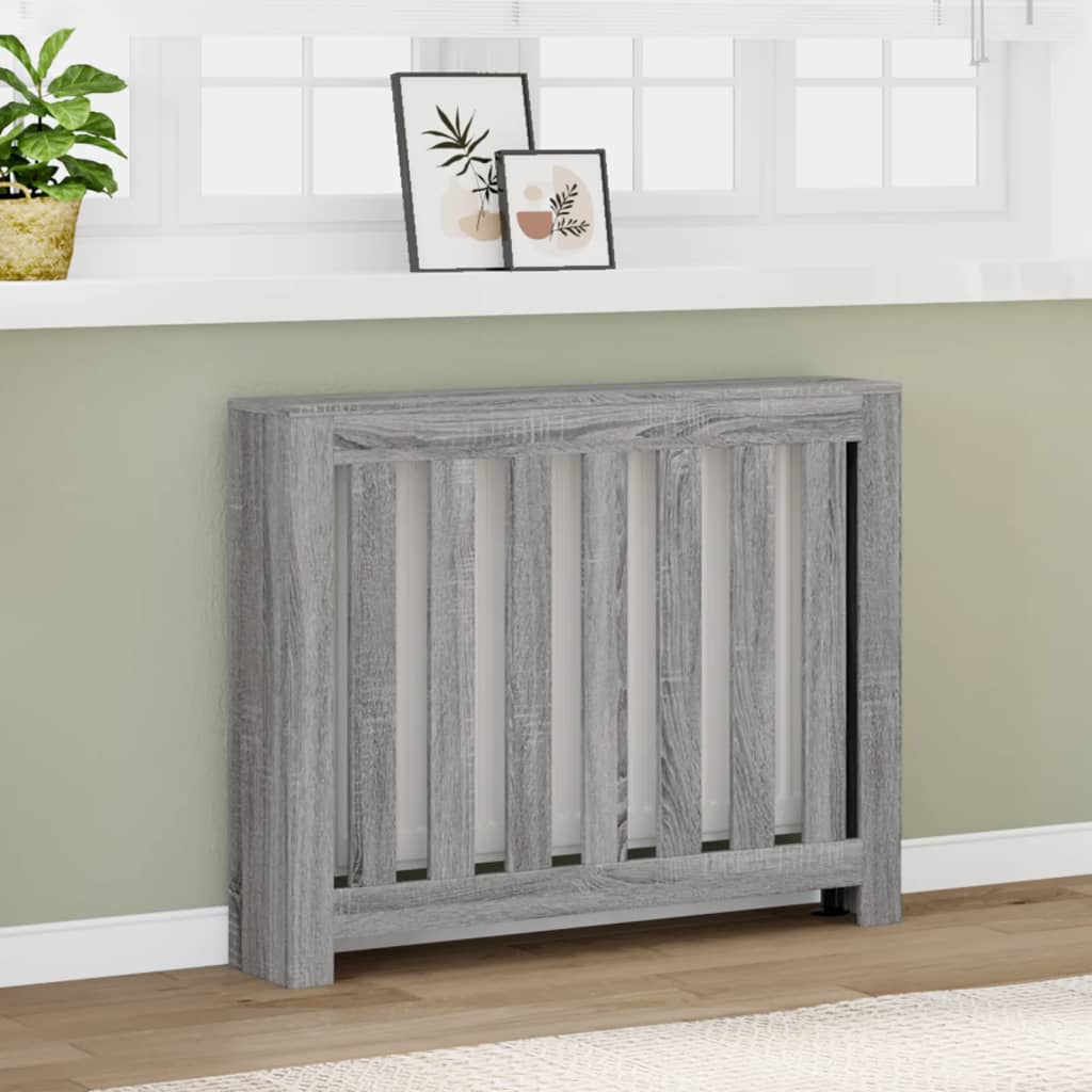 vidaXL Cache-radiateur sonoma gris 104x20x82 cm bois d'ingénierie
