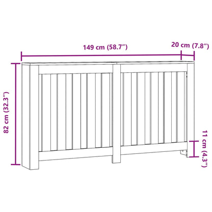 vidaXL Cache-radiateur blanc 149x20x82 cm bois d'ingénierie