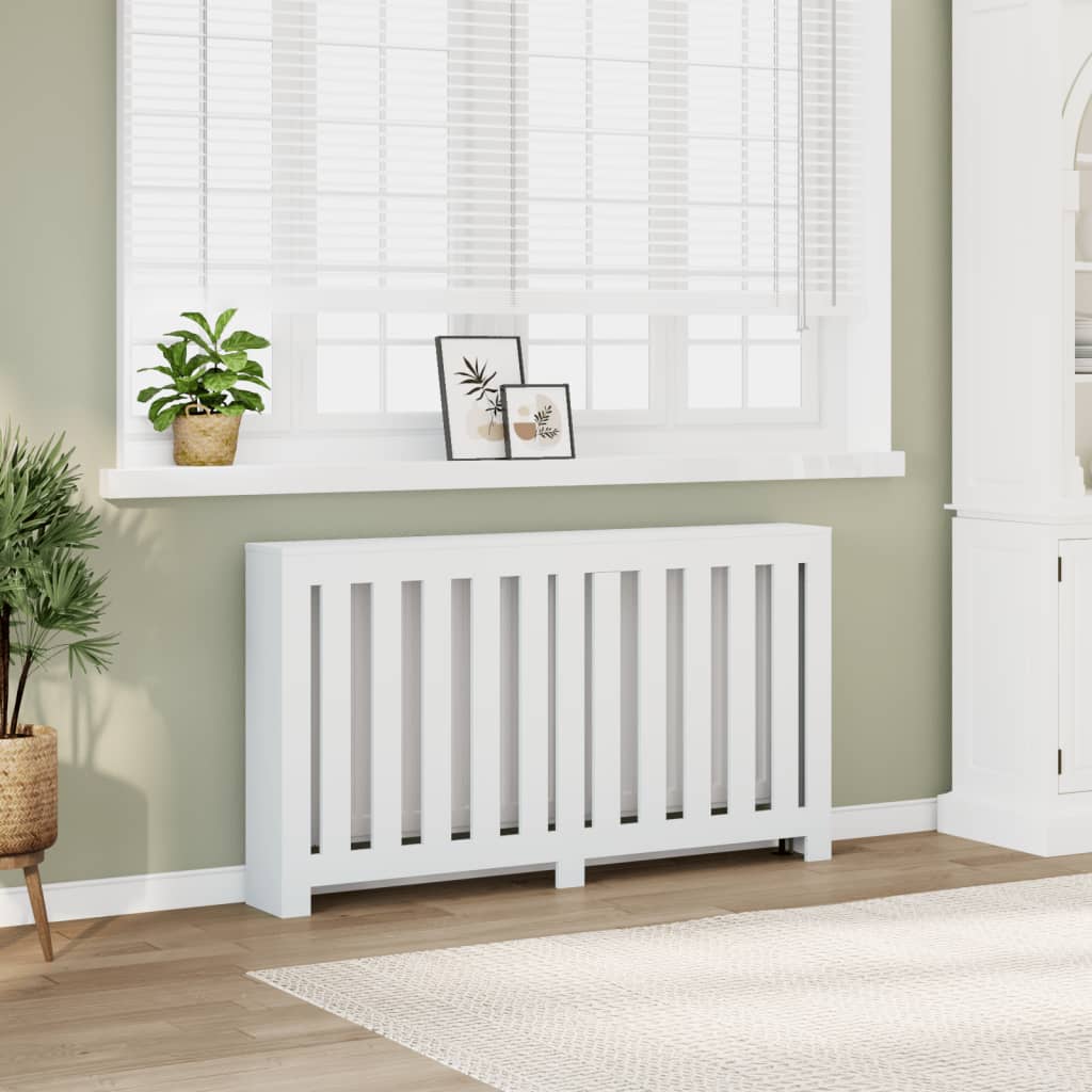 vidaXL Cache-radiateur blanc 149x20x82 cm bois d'ingénierie