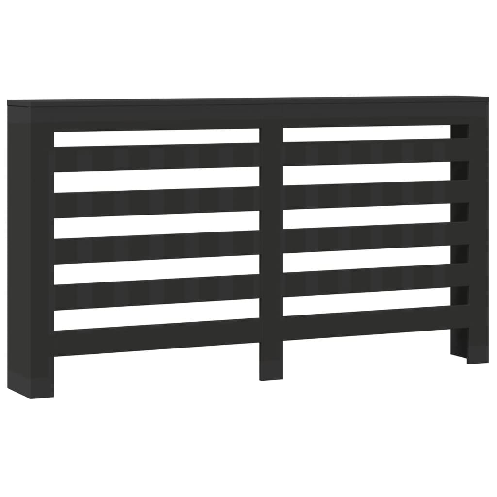 vidaXL Cache-radiateur noir 175x20x82 cm bois d'ingénierie