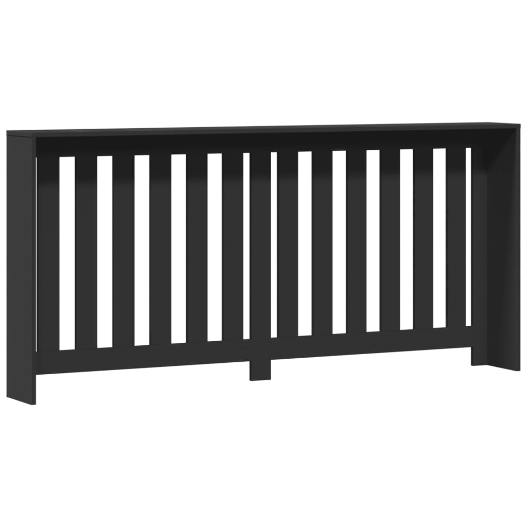 vidaXL Cache-radiateur noir 175x20x82 cm bois d'ingénierie
