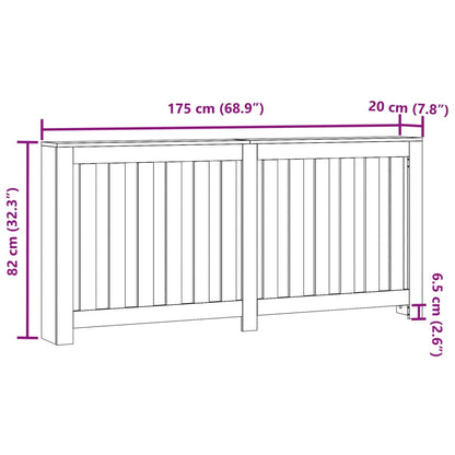 vidaXL Cache-radiateur noir 175x20x82 cm bois d'ingénierie