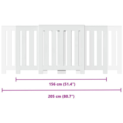 vidaXL Cache-radiateur blanc 205x21,5x83,5 cm bois d'ingénierie
