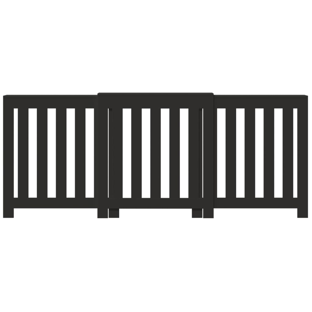 vidaXL Cache-radiateur noir 205x21,5x83,5 cm bois d'ingénierie