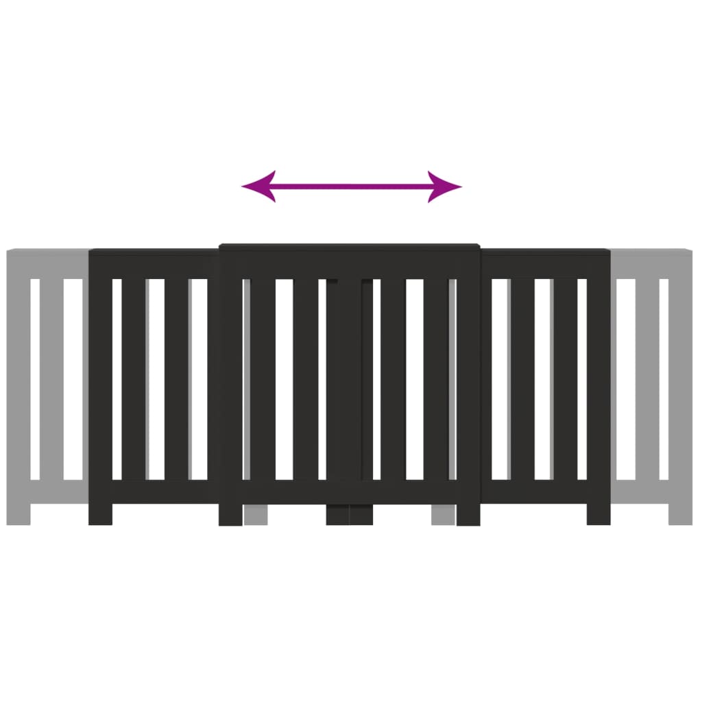 vidaXL Cache-radiateur noir 205x21,5x83,5 cm bois d'ingénierie